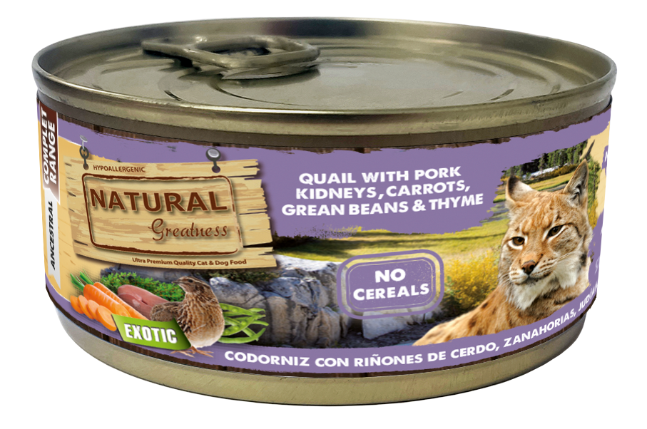 Natural Greatness Codorniz y Cerdo para Gatos 170gr